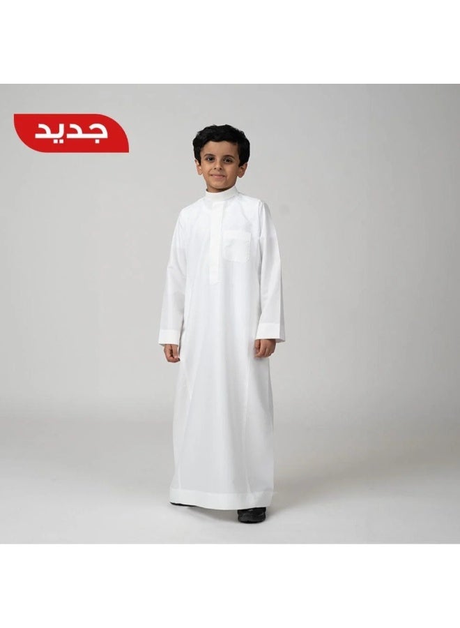 AlAseel Al-Aseel Boys' Thobe: Sahab (Plain) - Image 2